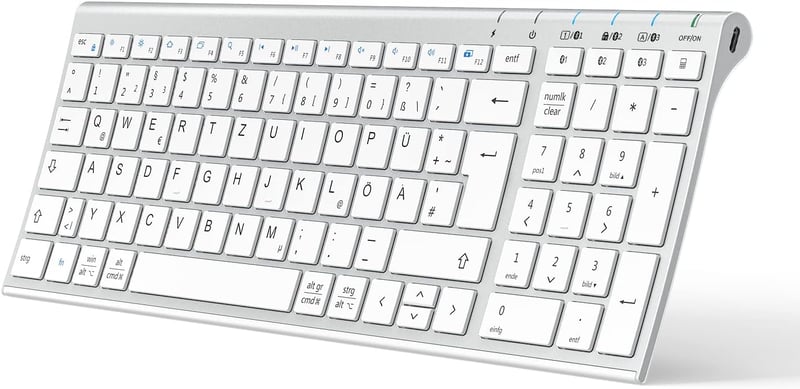 iClever BK10 Bluetooth Billentyűzet QWERTZ Német Vezeték Nélküli Újratölthető