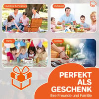 FUNYKICH 12 részes színes kemping étkészlet 4 főre - könnyű, törhetetlen, BPA-mentes tányérok, tálak és poharak piknikhez, kempingezéshez 6