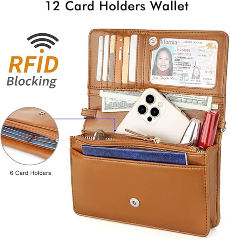 Női Mini Válltáska RFID Védelemmel és Mobiltelefon Tartóval