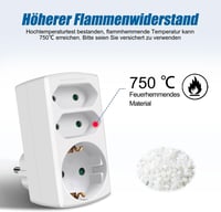 EXTRASTAR 3-as Elosztó Adapter - 2 Euro + 1 Schuko Aljzat, Gyerekzárral, Otthoni és Irodai Használatra, Fehér (2 db) 7