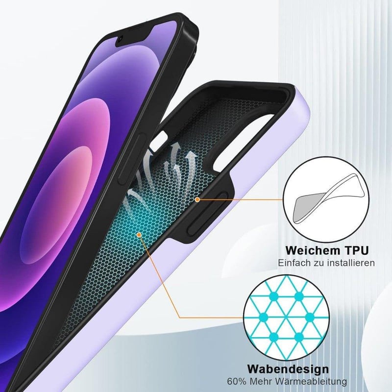 Apple iPhone 14 Mágneses Gyűrűs Tok - Világoslila Szilikon Védőtok