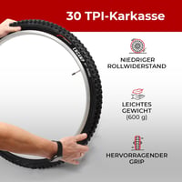 Fincci 26 x 1.95 Összehajtható MTB Kerékpár Külső Gumi - Terepre, Sárra, Hegyi Biciklizéshez, 50-559 Méretben, 3mm Mintázattal 6