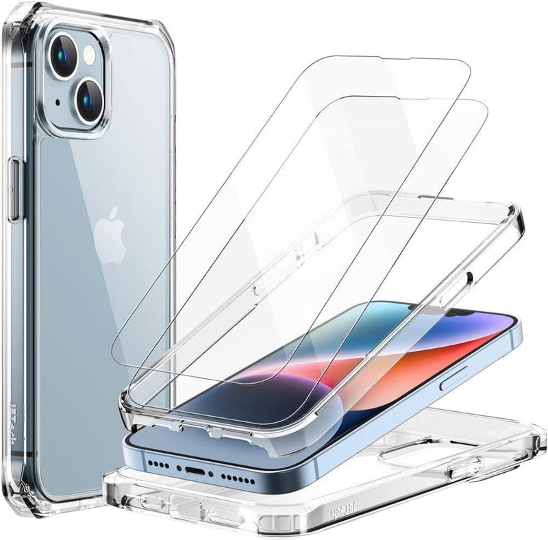 iPhone 14 Plus Védőcsomag: Ütésálló Tok és 2db Üvegfólia