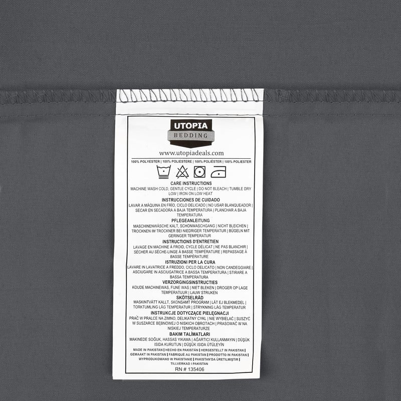 Utopia Bedding 3 részes szürke mikroszálas ágyneműhuzat garnitúra 155x220 cm