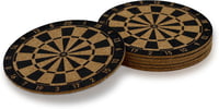 Bull's-Eye Darts Parafa Poháralátét Szett 6 db - Dartábla Mintás Üveg- és Bögrealátét 5