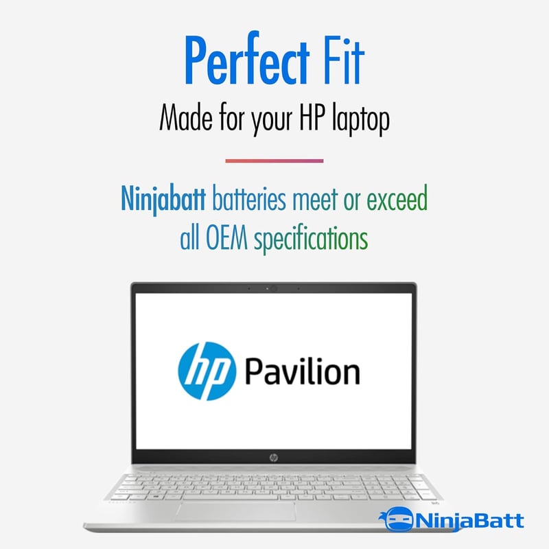 NinjaBatt HT03XL Laptop Akkumulátor HP Pavilion 15-cs 15-da 14-dk 14-cf Sorozathoz - 11.55V 3630mAh Csereakkumulátor 12 Hónap Garanciával