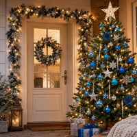 Srebrno-plavi blagdanski set: 103 LED kuglice + 10m lampice + LED girlanda 1