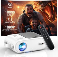 XIWBSY 10000 Lumen Mini Projektor Full HD Támogatással - Hordozható WiFi Bluetooth Házimozi, TV/Xbox/Laptop/Okostelefon Kompatibilis, 180" V 1