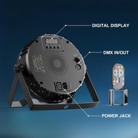 Ukfog 216W RGBW LED Par Reflektor - 27x8W DMX Diszkó Fény Távirányítóval - 6 Üzemmódú Színpadi Világítás DJ Partikra, Esküvőkre, Karácsonyi  - 1 PC 6
