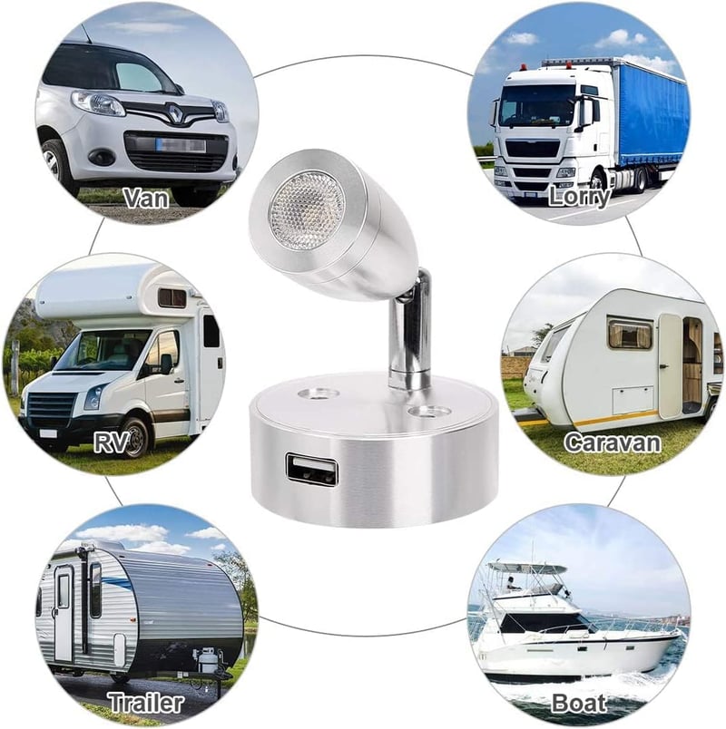 SUPAREE 12V-os LED belső világítás autóba, lakókocsiba, hajóba - 2 db