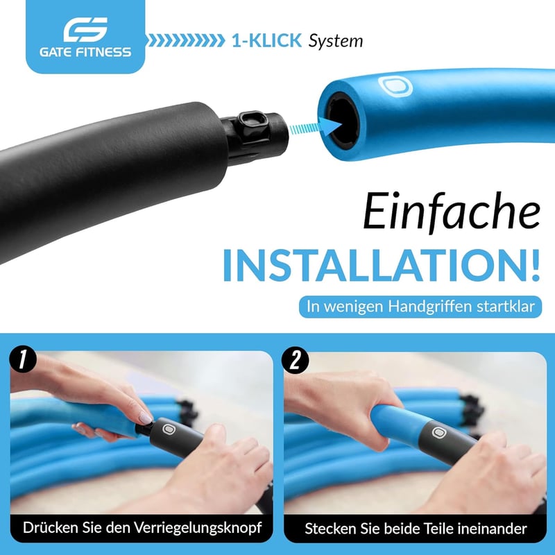 GATE FITNESS Hullámdesign Hula Hoop Karika 1,5 kg - Felnőtteknek és Gyerekeknek Fogyáshoz