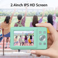 Andoer Digitális Fényképezőgép 44MP, 1080P HD Videó, 16X Zoom, 2.5" IPS Kijelző, 32GB SD Kártyával, 2 Akkumulátorral, Mentazöld 5