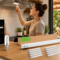 LED paket za kuhinju i radionicu: 1x E14 LED žarulja + 10x 120 cm hladno bijela LED cijev 1