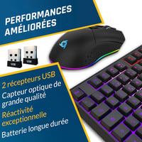 KLIM Blaze & Chroma vezeték nélküli RGB gamer billentyűzet és egér szett - ergonomikus, tartós akkumulátor, PC/Mac/PS4/PS5 kompatibilis 3
