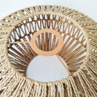 MagiDeal Fonott Papír Lámpaernyő 30x19cm - Kerek Függőlámpa Búra Nappali, Étkező, Hálószoba Dekorációhoz - Klasszikus Rusztikus Stílus - Vil 2