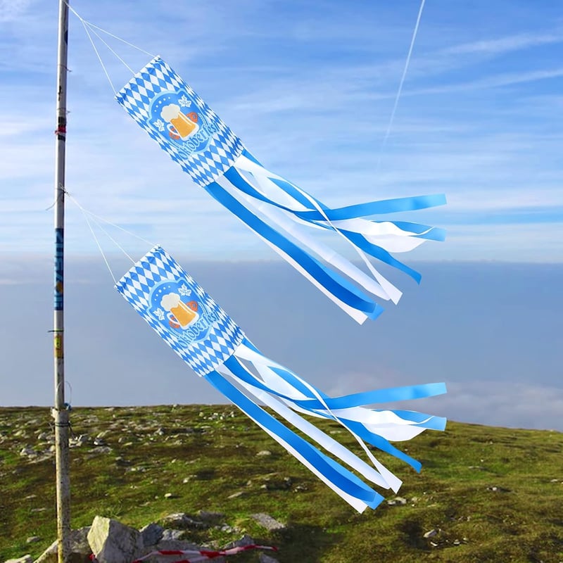 Oktoberfest Bajor Kék Szélzsák Kerti Dekoráció 2db-os Szett