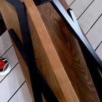 Consolă DKD Home Decor cu blat din lemn și picioare metalice negre, pentru hol și sufragerie — Urme ușoare de utilizare (stare: vezi a 2-a imagine) 2