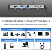 Pisichen 21,5" Érintőképernyős Monitor - Full HD 1920x1080 Felbontás, 10-Pontos Multi-Touch, HDMI/VGA Csatlakozás, Beépített Hangszórók, Sze 3
