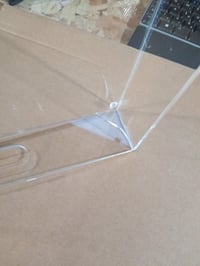 Tavă transparentă din acril Kurtzy cu mânere 50x30 cm - Tavă mare de servire dreptunghiulară din plastic — colț crăpat (stare: vezi a 2-a poză) 2
