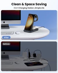 Samsung 3 az 1-ben vezeték nélküli töltőállomás Galaxy telefonokhoz, órákhoz és fülhallgatókhoz 6