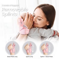 CURECARE 2 az 1-ben hüvelykujj támasz, cserélhető sínek, 3 fokozatú stabilizálás, arthritis és De Quervain kezeléshez, S/M, rózsaszín 2