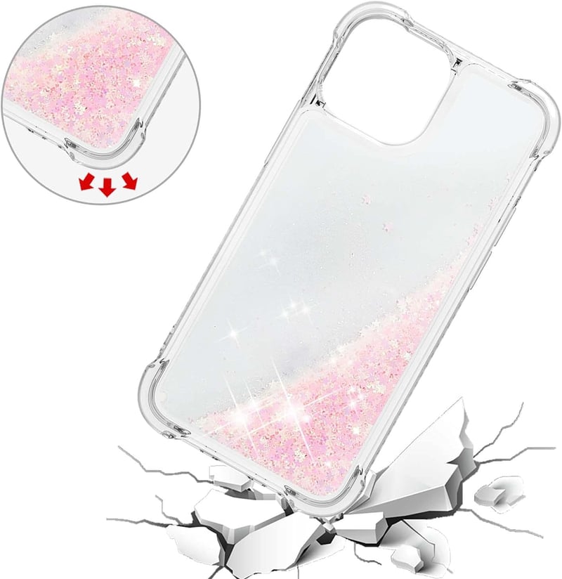 iPhone 13 Pro Max Áttetsző Szilikon Tok Csillogó Csillagmintával Lányoknak