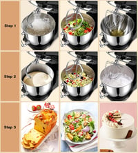 Facelle 1300W Professzionális Robotgép 10 Sebességgel, 5,5L Inox Tállal, Fekete 6