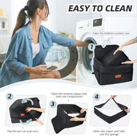HEGGCOOE Autós Kutyaülés Kis és Közepes Kutyáknak - Mosható, Tárolózsebekkel, Póráz Csatlakozóval, Memory Foam Kutyaágy Első és Hátsó Ülésre 6
