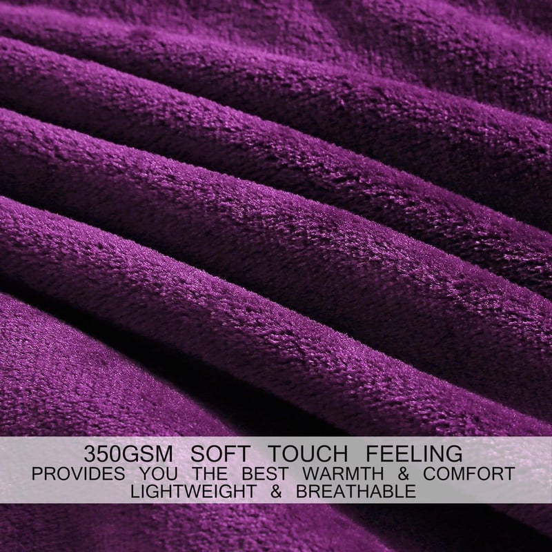 HOZY Lila Puha Plüss Takaró 150x200cm - Meleg Fleece Ágytakaró és Kanapévédő