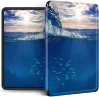 Kindle 10. generációs mágneses bőr flip tok tengeri világ mintával 2