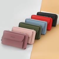 Yixuan női crossbody táska kék PU bőr dupla cipzárral és kártyatartóval 7