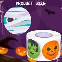 Halloween matrica gyerekeknek - 500 db kerek, 1,5 hüvelykes, tekercses 2