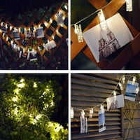 Adurei LED Fotócsipesz Fényfüzér 5m - 50 LED Meleg Fehér Világítás, Távirányítós, Elemes, 8 Fénymód, Bel- és Kültéri Használatra, Vízálló 4
