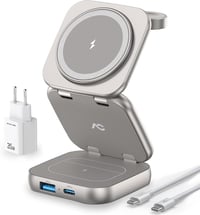 AC ISLAND 5 az 1-ben MagSafe Töltőállomás iPhone 16/15/14/13/12, Apple Watch és AirPods Készülékekhez - Összecsukható Utazási Vezeték Nélkül 1