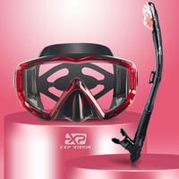 EXP VISION Búvárszett - 3 Ablakos Panoráma Búvármaszk Ködmentes Lencsével és Száraz Sznorkel, Vízálló Búvárfelszerelés Felnőtteknek 1