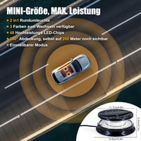 Dinfu LED Forgó Jelzőfény 12V - Mágneses Tetőlámpa 16 Üzemmóddal, 3 Színben, Vízálló, Autó, Traktor, Teherautó, SUV Járművekhez, 3m Kábellel 2