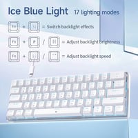 KEMOVE K61SE 60% Kompakt Gamer Billentyűzet, Piros Kapcsolók, LED Háttérvilágítás, Fehér 3