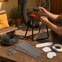 Sada na opravu výpletu: 36x špica s niplami + centrovacia vidlica + lepenie + MTB duša 1