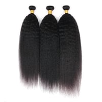 Huarisi Brazil Yaki Egyenes Emberi Haj 3 Csomag 22-26" Hosszú Hajhosszabbítás Fekete Nőknek 2