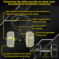 BBGuards Kettlebell-Súlyzó Adapter Konverter Kettlebell Súlyzó Kettlebell Barbell Bar Dual Use Home Fitness Set Markolat és Súlyzó Rúd 5