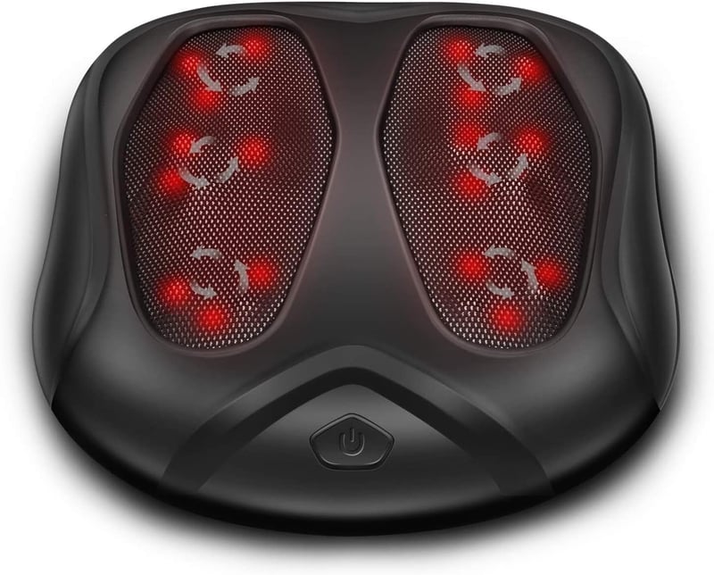 Nekteck Elektromos Talpmasszírozó - 18 Gömbös Shiatsu Melegítő Funkcióval és Érintővezérléssel