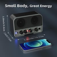 LEKATO 5W Mini Gitárerősítő Kettős Hangszóróval - Hordozható Elektromos Gitár Kombó Erősítő Clean és Overdrive Csatornával, Bluetooth 5.0, Ú 5
