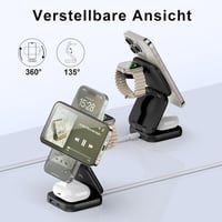 AC ISLAND 5 az 1-ben Összecsukható Vezeték Nélküli Töltőállomás iPhone 15/14/13/12, Apple Watch és AirPods Pro/3/2 Készülékekhez, MagSafe Ko 8