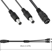 GINTOOYUN 2 db 5.5 x 2.1 mm DC Tápkábel Elosztóval - Biztonsági Kamerákhoz, Megfigyelő Rendszerekhez, DVR-hez és Egyéb Eszközökhöz 4