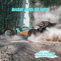 AMORIL 1:14 Távirányítós Autó Felnőtteknek, 70+ km/h Sebességű RC Versenyautó, 4x4 Monster Truck Buggy Olajlengéscsillapítóval, Kék 4