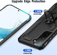 Samsung Galaxy S22 Ütésálló Tok Forgatható Gyűrűvel - Fekete 7