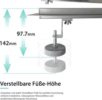 Rozsdamentes AICA zuhanyfolyóka 80 cm, csempézhető 2in1 padlóösszefolyó szett 5