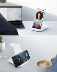 Samsung 3 az 1-ben Vezeték Nélküli Töltőállomás - Fehér, Telefon, Óra, Fülhallgató 3