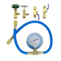 Wisepick R290 és R600A Töltőcső és Nyomásmérő Készlet Csapolószeleppel és Elzárócsapokkal - Hűtőközeg Feltöltő Szett 600 PSI Munkanyomással 1