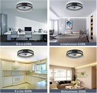 MiiR Modern Mennyezeti Ventilátor LED Világítással - 60W Távirányítós Csendes Lámpa, 6 Sebességgel, Fényerőszabályzós, Nappali és Hálószoba, 7